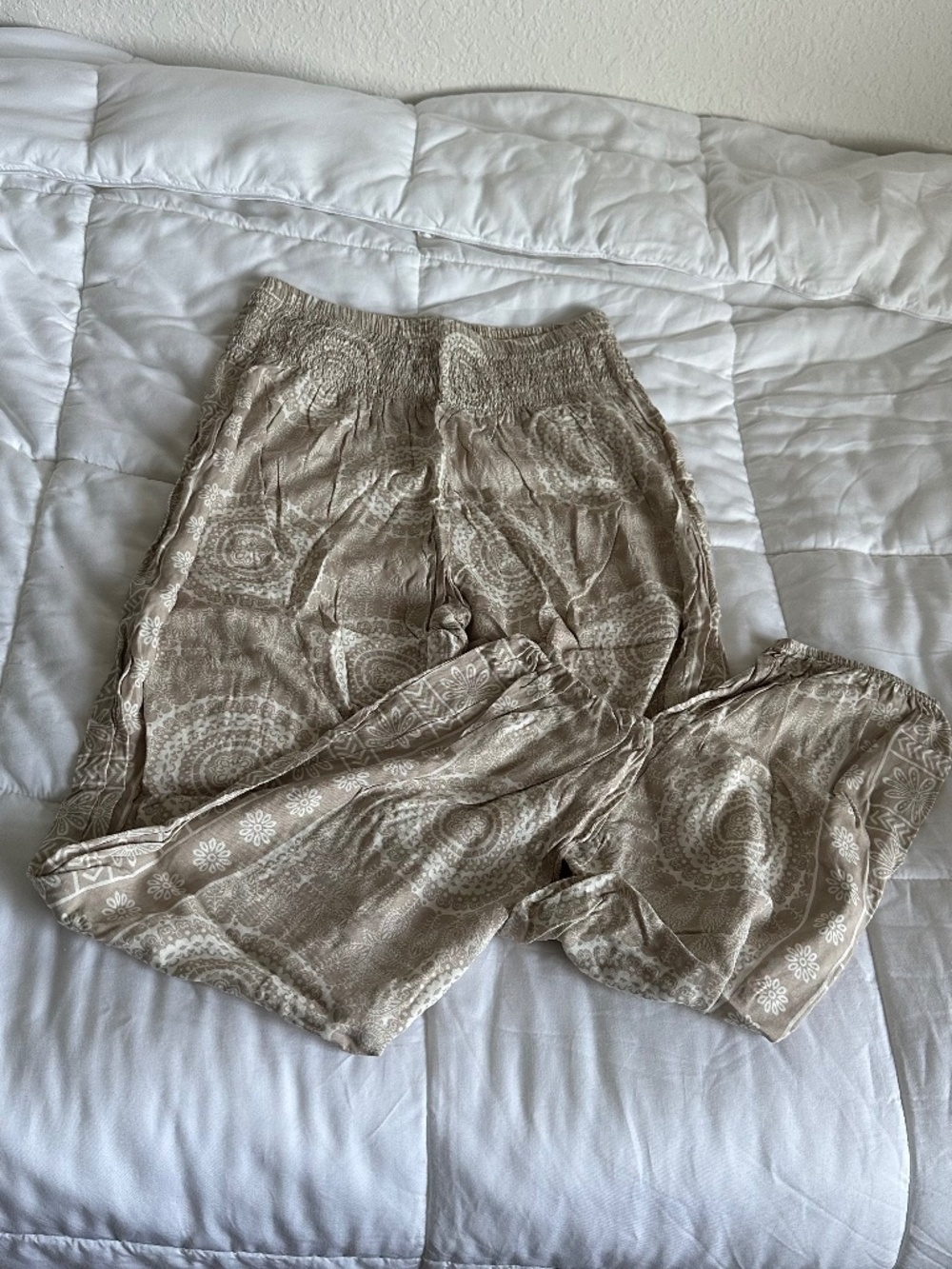 Lotus & Luna Viscose Bamboo Harem Pants Cream